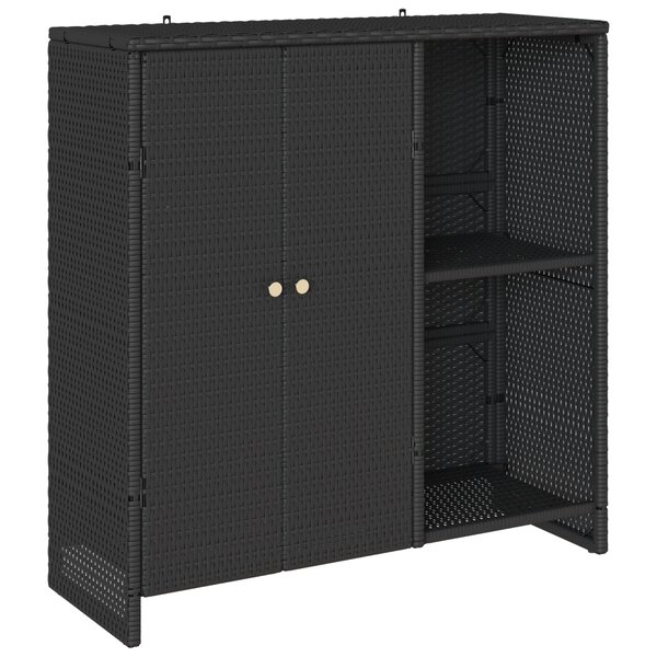 vidaXL Armoire de rangement Noir 100x36x102 cm Rotin