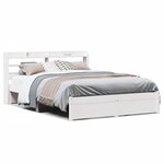 vidaXL Cadre de lit avec tête de lit sans matelas blanc 120x200 cm