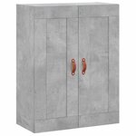 vidaXL Buffet haut Gris béton 69 5x34x180 cm Bois d'ingénierie