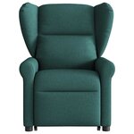 vidaXL Fauteuil inclinable de massage Vert foncé Tissu