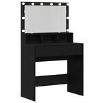 vidaXL Table de Toilette avec tiroir Chêne noir 80 x 41 x 134.5 cm