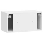 vidaXL Meuble TV mural Montage mural Blanc brillant 59 5 x 31 x 30 cm