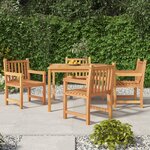 vidaXL Ensemble à manger de jardin 5Pièces Bois de teck massif