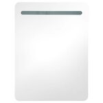 vidaXL Armoire de salle de bain à miroir LED blanc et chêne 60x11x80cm