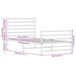 vidaXL Cadre de lit métal sans matelas avec pied de lit blanc 75x190cm