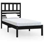 vidaXL Cadre de lit sans matelas noir bois massif de pin 100x200 cm