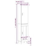 vidaXL Buffet haut Chêne fumé 34 5x34x180 cm Bois d'ingénierie