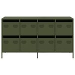 vidaXL Buffet vert olive 135x39x73 5 cm acier laminé à froid