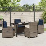 vidaXL Ensemble de salle à manger pour jardin 5 Pièces Gris Poly rotin