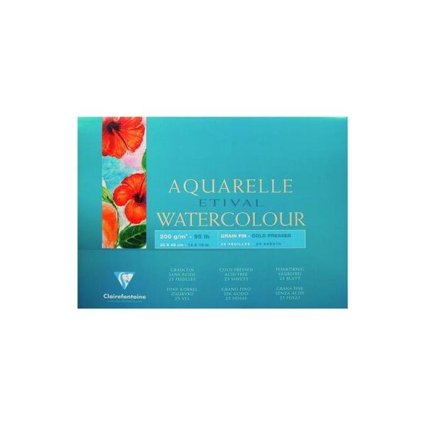 Bloc Etival 25F grain fin 42x56 200g encollé 4 côtés CLAIREFONTAINE