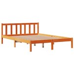 vidaXL Cadre de lit et tête de lit sans matelas cire marron 150x200 cm