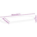 vidaXL Dessus de table marron foncé 140x60x4cm bois chêne massif ovale