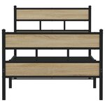 vidaXL Cadre de lit en métal sans matelas chêne sonoma 100x200 cm