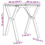 vidaXL Pieds de table à manger cadre en Y 60x60x73 cm acier