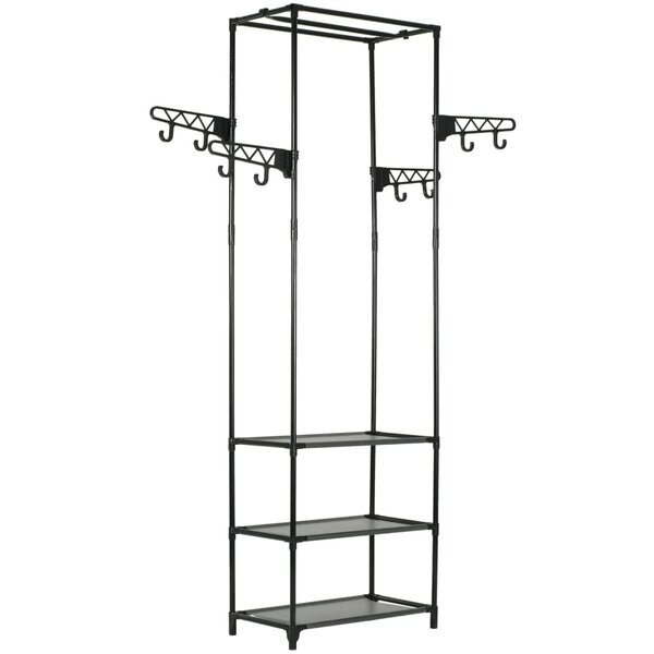 vidaXL Porte-vêtements Acier et tissu non-tissé 55x28 5x175 cm Noir