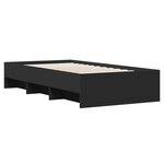 vidaXL Cadre de lit sans matelas noir 75x190 cm bois ingénierie