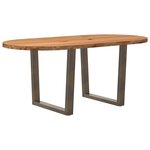 vidaXL Table à manger marron clair bois de chêne massif ovale