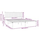 vidaXL Cadre de lit métal sans matelas et tête de lit blanc 160x200 cm