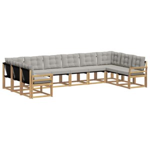 vidaXL Ensemble de canapés d'extérieur 10 Pièces Blanc et gris clair
