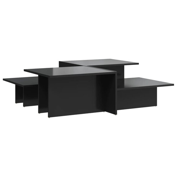 vidaXL Tables basses 2 Pièces noir brillant bois d'ingénierie