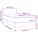 vidaXL Sommier à lattes de lit avec matelas Gris clair 80x200 cm Tissu
