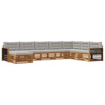 vidaXL Ensemble de canapés d'extérieur 8 Pièces Naturel et gris clair