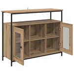 vidaXL Buffet Chêne artisanal 100 x 35 x 80 cm Bois d'ingénierie