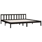 vidaXL Cadre de lit sans matelas noir bois massif 200x200 cm
