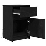 vidaXL Armoire de chevet LED avec tiroir Chêne noir 38 x 34 x 61 cm