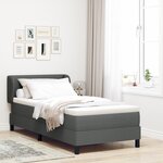 Lit Box Spring vidaXL avec matelas gris foncé 90x200 cm en tissu