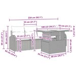 vidaXL Ensemble de canapé de jardin Manuel 5 Pièces Noir 100 x 55 x 73 cm