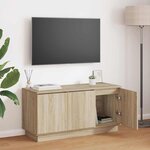 vidaXL Meuble TV avec LED Chêne sonoma 100 x 38 x 49 cm