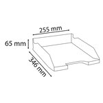 Corbeille à courrier ECO BLACK en polypropylène recyclé - Dim : L 25,5 x H 6,5 x P 34,7 cm. Coloris noir