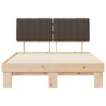 vidaXL Cadre de lit avec tête de lit rembourrée Taupe 135 x 190 cm