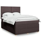 vidaXL Sommier à lattes de lit avec matelas Marron foncé 140x190 cm