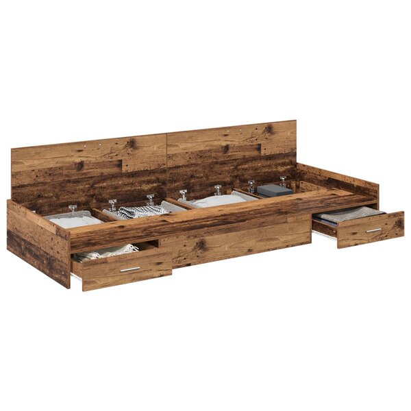 vidaXL Cadre de lit Bois Ancien 90 x 200 cm Bois d'ingénierie