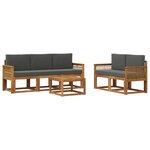 vidaXL Ensemble de canapés d'extérieur 6 Pièces Naturel et Anthracite