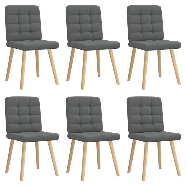vidaXL Chaises à manger lot de 6 gris foncé tissu