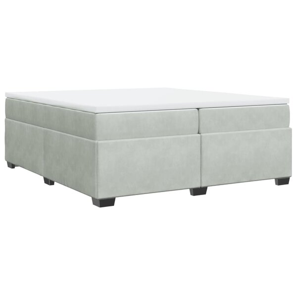 vidaXL Sommier à lattes de lit et matelas Gris clair 200x200cm Velours