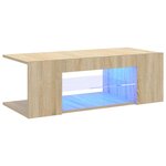 vidaXL Meuble TV avec lumières LED chêne sonoma 90x39x30 cm