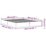 vidaXL Cadre de lit sans matelas cire marron 160x200cm bois pin massif