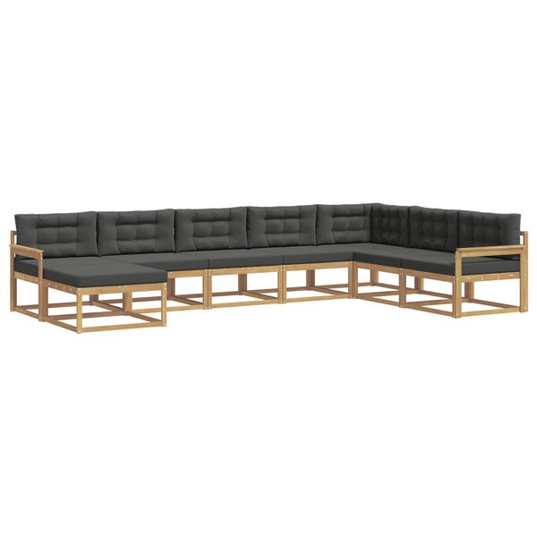 vidaXL Ensemble de canapés d'extérieur 8 pc Blanc et anthracite