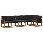vidaXL Ensemble de canapés d'extérieur 6 pc Naturel et noir