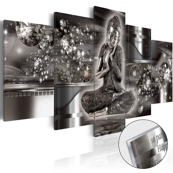 Tableau sur verre acrylique - silver serenity [glass] l x h en cm 100x50