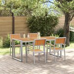 vidaXL Ensemble de salle à manger de jardin 5 pièces en bois massif d'acacia et métal