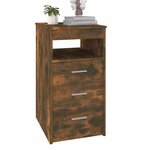 vidaXL Armoire à tiroirs Chêne fumé 40x50x76 cm Bois d'ingénierie