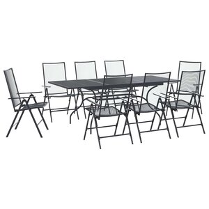vidaXL Ensemble de salle à manger pour jardin 9 Pièces Anthracite