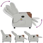 vidaXL Fauteuil de massage inclinable gris nuage tissu