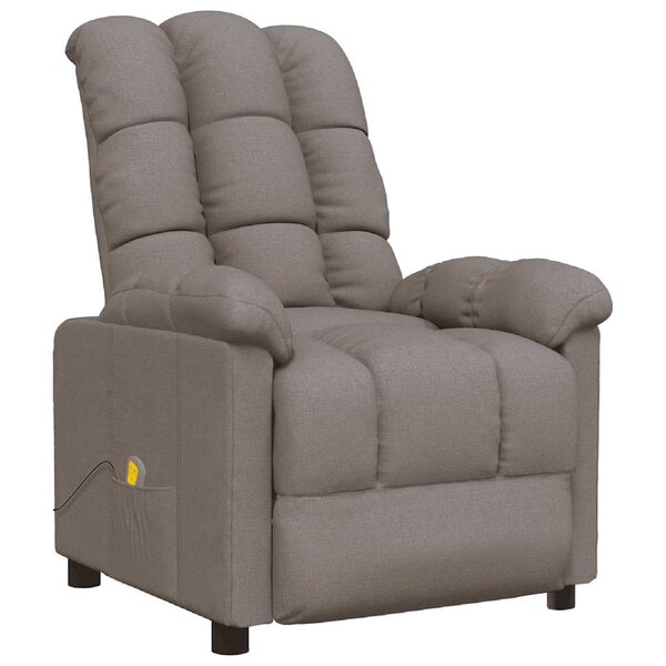 vidaXL Fauteuil de massage Taupe Tissu