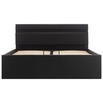 vidaXL Cadre de lit à rangement avec LED noir similicuir 120x200 cm